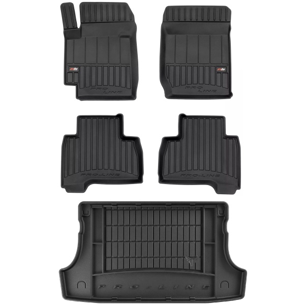 Set Covorase Auto Cauciuc Negro Suzuki Grand Vitara 2 2005-2014 Pro Line Tip Tavita 3D 3D425248 + Tavita Portbagaj Negro Suzuki Grand Vitara 2 2005-2014 TM402683